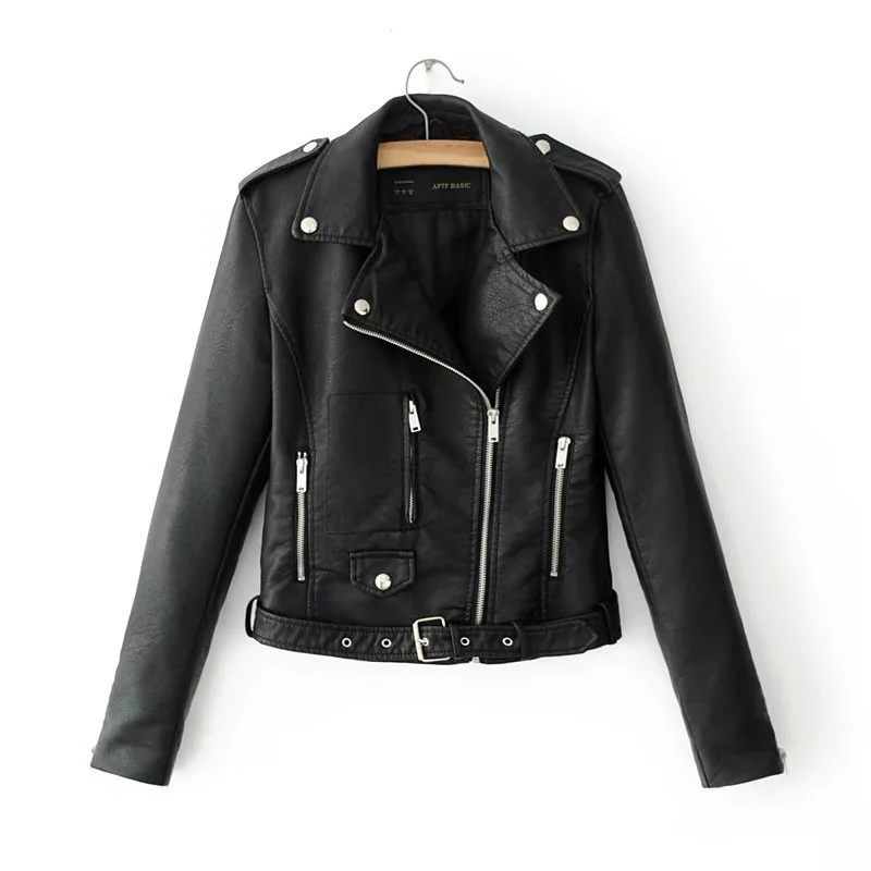 2025 Fashion Women's Short Leather Jacket Small Coat Spring Autumn Slim Moto-biker Outerwear Lady Zip-up PU Leather Coats Korean