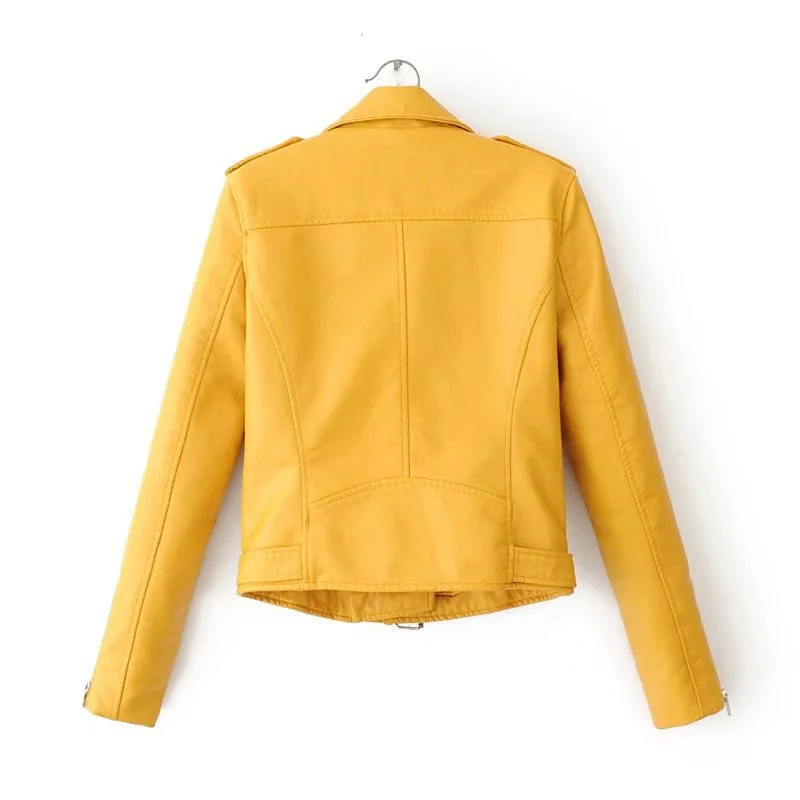 2025 Fashion Women's Short Leather Jacket Small Coat Spring Autumn Slim Moto-biker Outerwear Lady Zip-up PU Leather Coats Korean