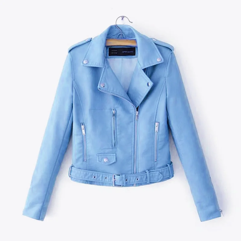 2025 Fashion Women's Short Leather Jacket Small Coat Spring Autumn Slim Moto-biker Outerwear Lady Zip-up PU Leather Coats Korean