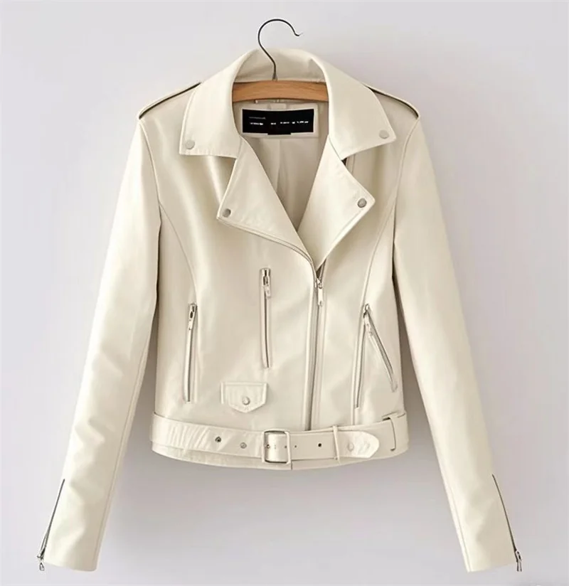 2025 Fashion Women's Short Leather Jacket Small Coat Spring Autumn Slim Moto-biker Outerwear Lady Zip-up PU Leather Coats Korean
