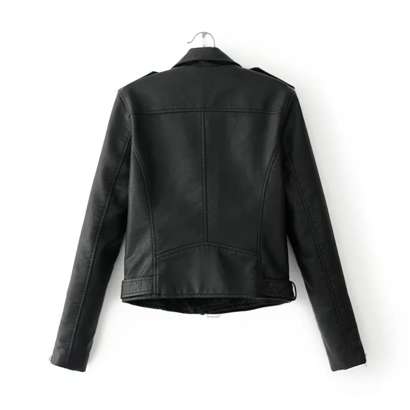 2025 Fashion Women's Short Leather Jacket Small Coat Spring Autumn Slim Moto-biker Outerwear Lady Zip-up PU Leather Coats Korean