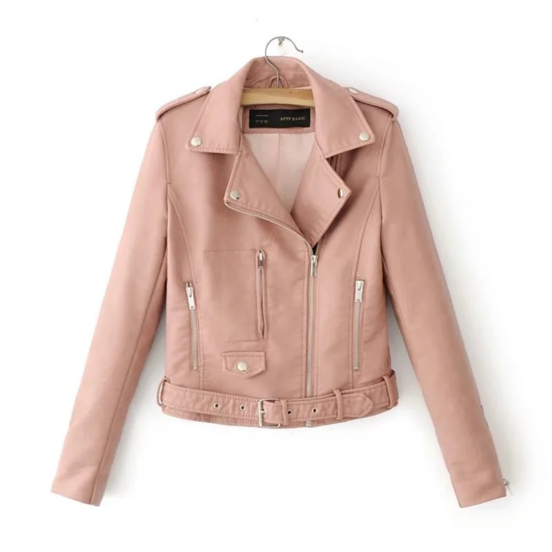 2025 Fashion Women's Short Leather Jacket Small Coat Spring Autumn Slim Moto-biker Outerwear Lady Zip-up PU Leather Coats Korean