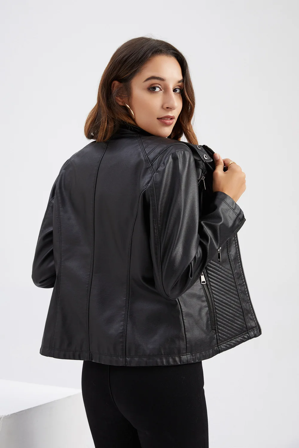 Women Leather Jacket, 2026 Autumn Spring Women's Moto Biker Zipper Jackets Red Black Apricot Coffee Coat Ladies Outerwear S-3XL