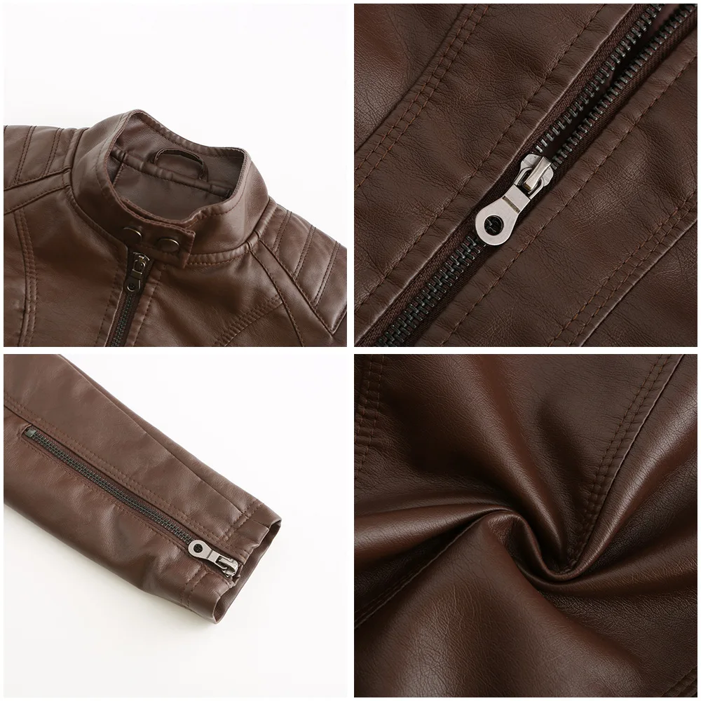 Women Leather Jacket, 2026 Autumn Spring Women's Moto Biker Zipper Jackets Red Black Apricot Coffee Coat Ladies Outerwear S-3XL