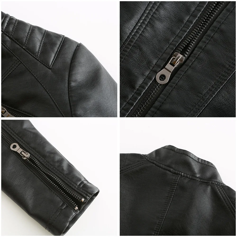 Women Leather Jacket, 2026 Autumn Spring Women's Moto Biker Zipper Jackets Red Black Apricot Coffee Coat Ladies Outerwear S-3XL
