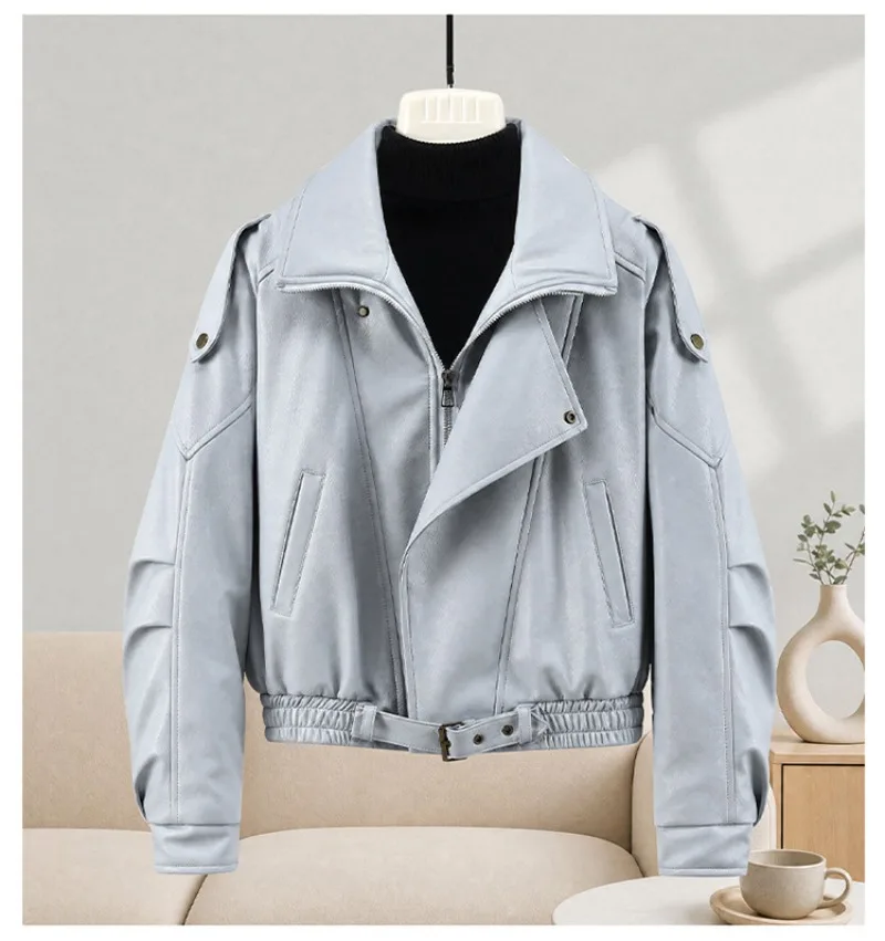 New Winter Parkas Women Leather Jacket Big Fur Collar Tooling Cotton Clothes Thicke Warm Cotton Padded Coat Female Outerwear Top
