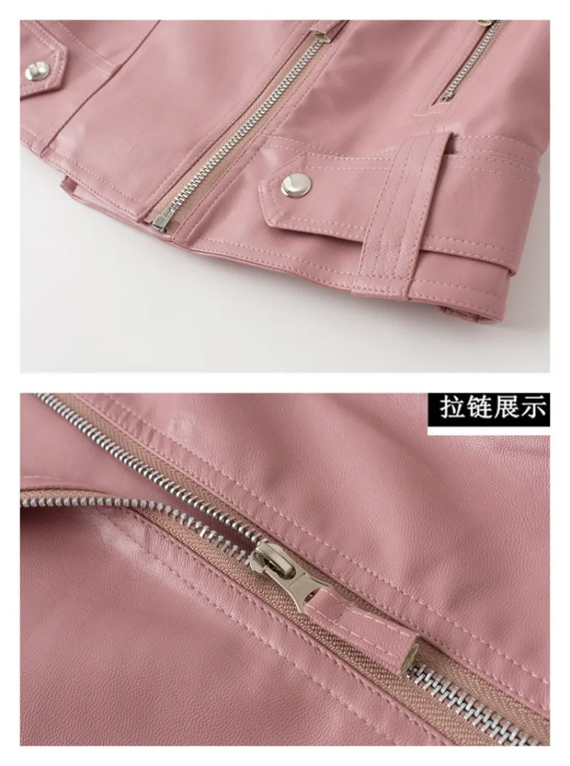 Spring Autumn Slim Lapel Leather Jacket Women Short Pu Leather Jacket Korean Ladies Locomotive Clothing Female Outerwear Tops