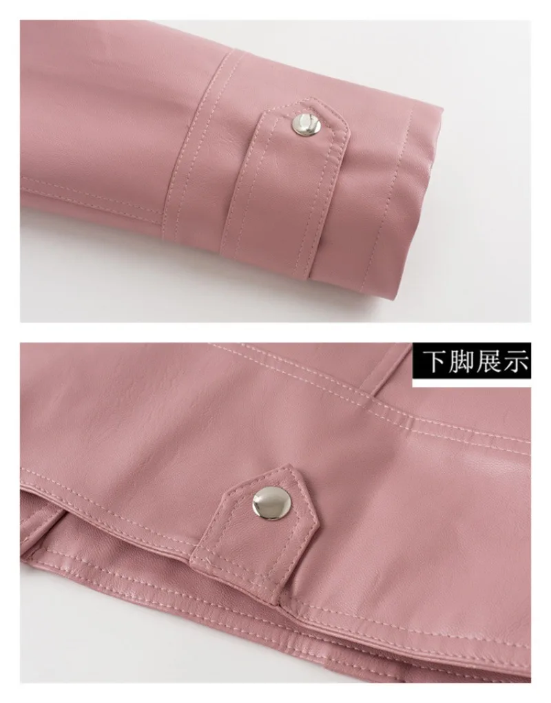 Spring Autumn Slim Lapel Leather Jacket Women Short Pu Leather Jacket Korean Ladies Locomotive Clothing Female Outerwear Tops