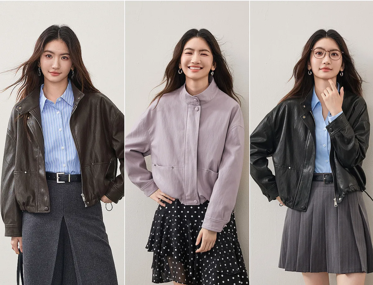 SENTUBILA Women's Retro PU Jacket Motorbike Style Loose Drop Shoulder Cropped Coat 2026 Autumn Trendy Outerwear Ladies W63GA7905