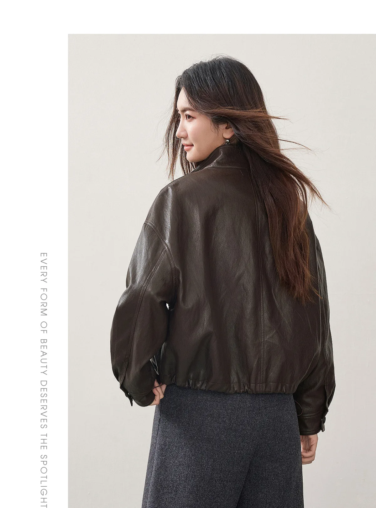 SENTUBILA Women's Retro PU Jacket Motorbike Style Loose Drop Shoulder Cropped Coat 2026 Autumn Trendy Outerwear Ladies W63GA7905