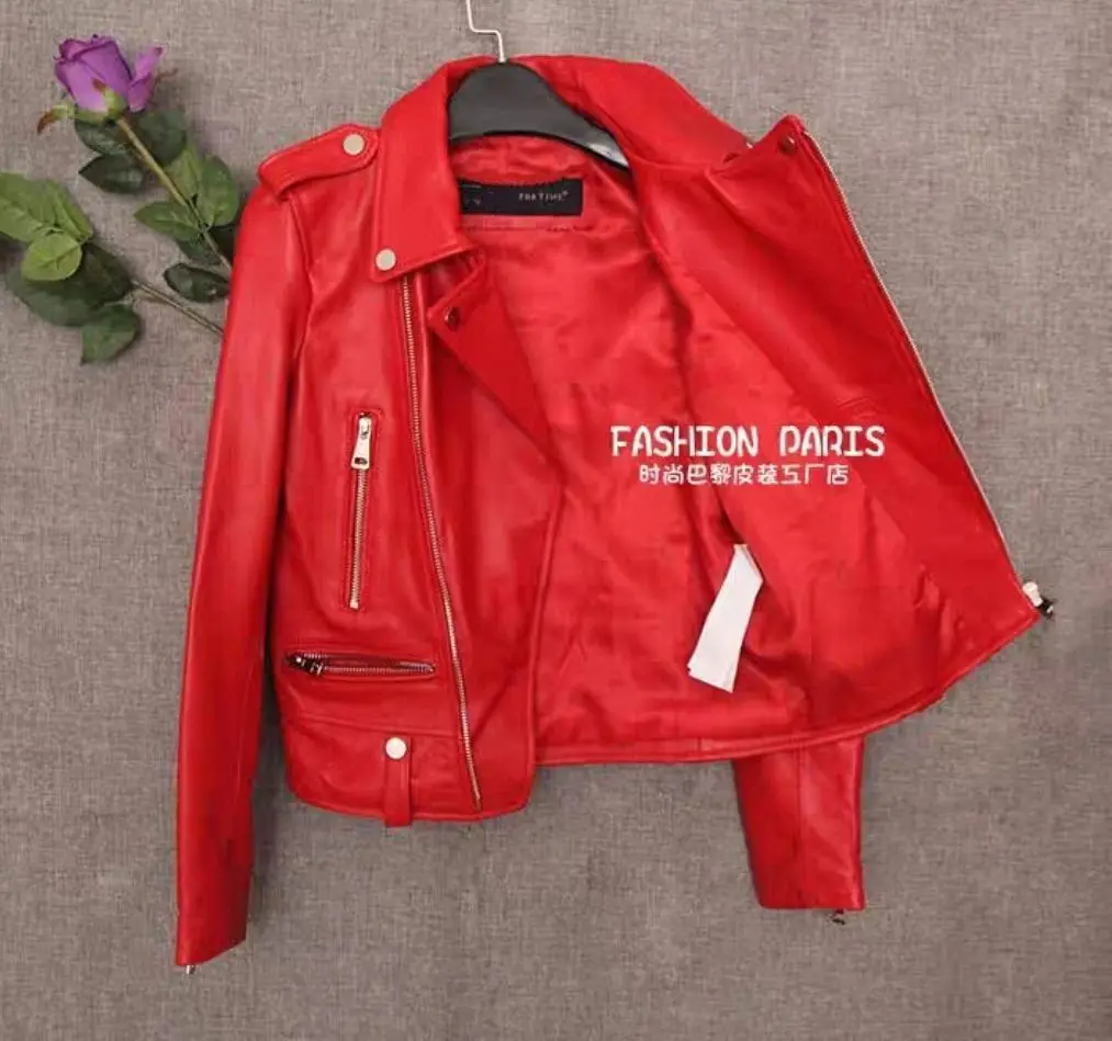 2025 New Womens Faux PU Leather Jacket Casual Lady Lapel Zipper Jacket Female Motorcycle Leather Coats