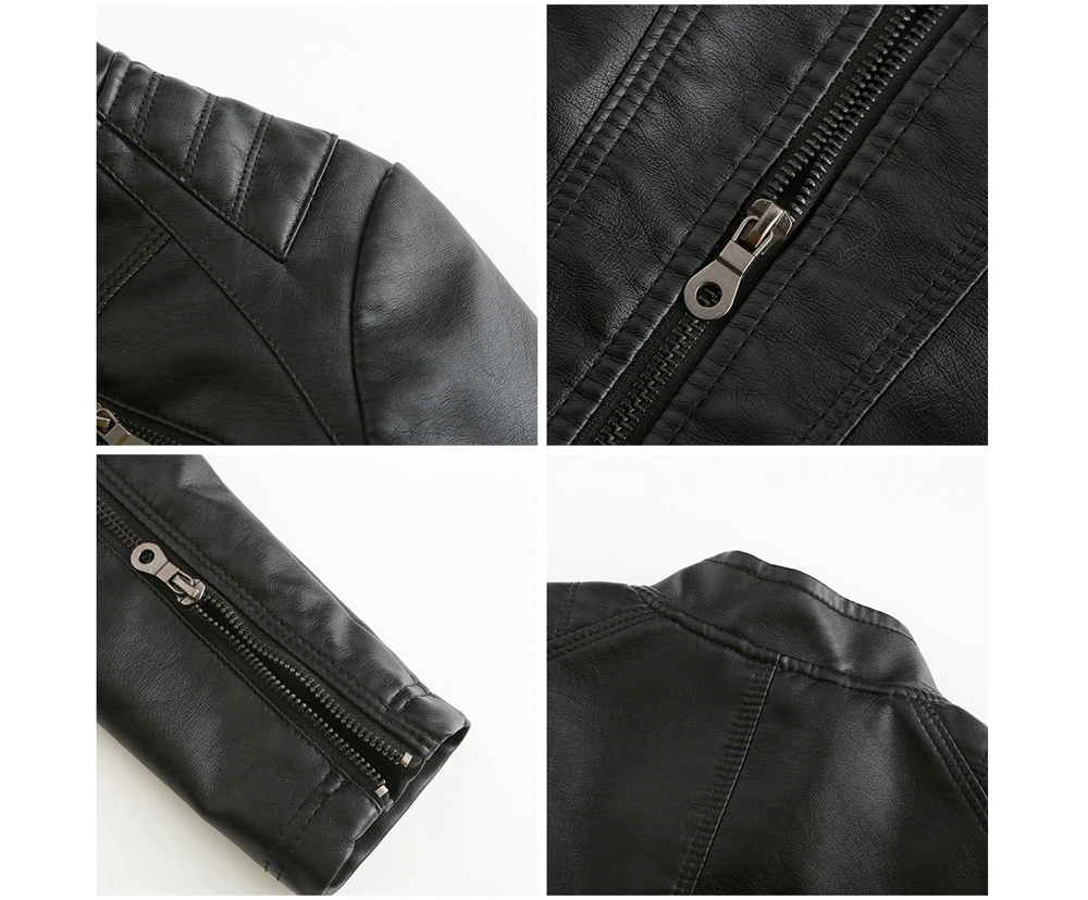 Autumn Winter Ladies PU Leather Jackets Outdoor Female Windproof Warm Jacket Fashion Girls Motorcycle Leather Jacket Clothing