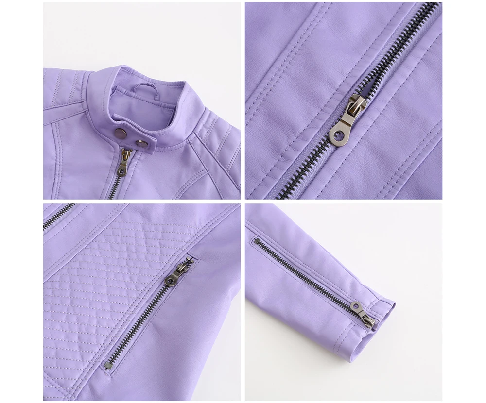 Autumn Winter Ladies PU Leather Jackets Outdoor Female Windproof Warm Jacket Fashion Girls Motorcycle Leather Jacket Clothing