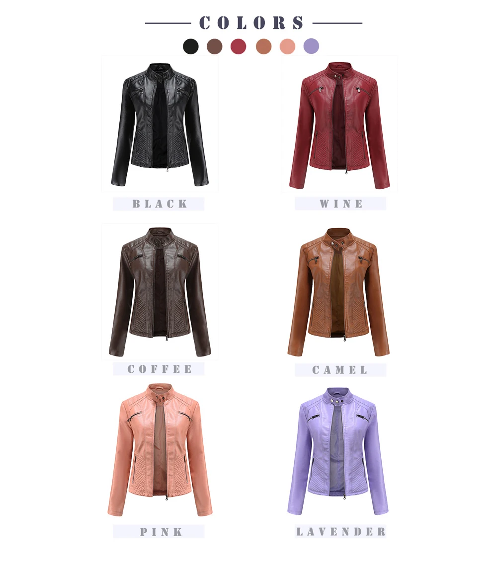Autumn Winter Ladies PU Leather Jackets Outdoor Female Windproof Warm Jacket Fashion Girls Motorcycle Leather Jacket Clothing