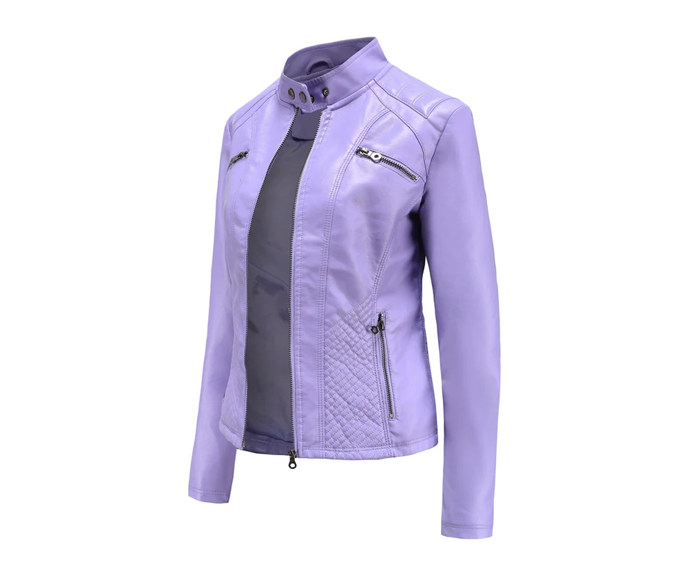 Autumn Winter Ladies PU Leather Jackets Outdoor Female Windproof Warm Jacket Fashion Girls Motorcycle Leather Jacket Clothing