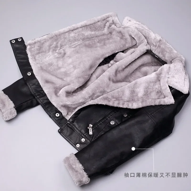 Short Women's Leather Jacket New Autumn/Winter Plus Velvet Thickened Western Style PU 2025 Suit Collar Coat