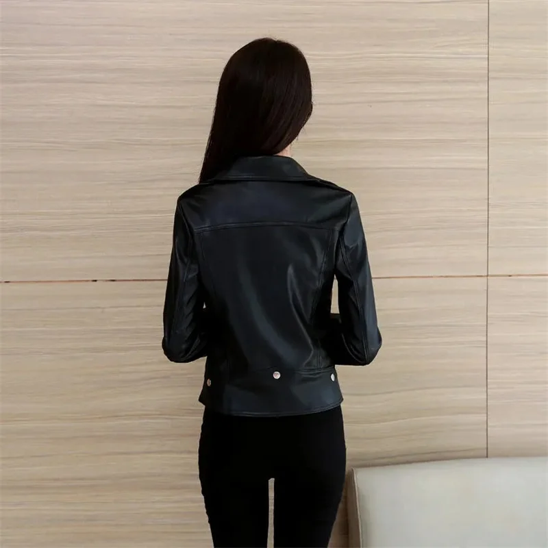 2024 Spring Autumn New All-match Faux Leather Women Jacket Brand Designer Jackets for Ladies Female Chic Slim Women's Coats