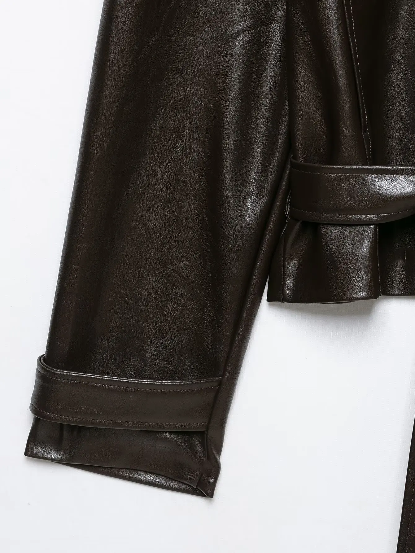 Leather Jackets Women's With Belt Coat 2026 zanban Coat Solid Streetwear Fashion Outwear With Button Woman Long Sleeve Coat Tops