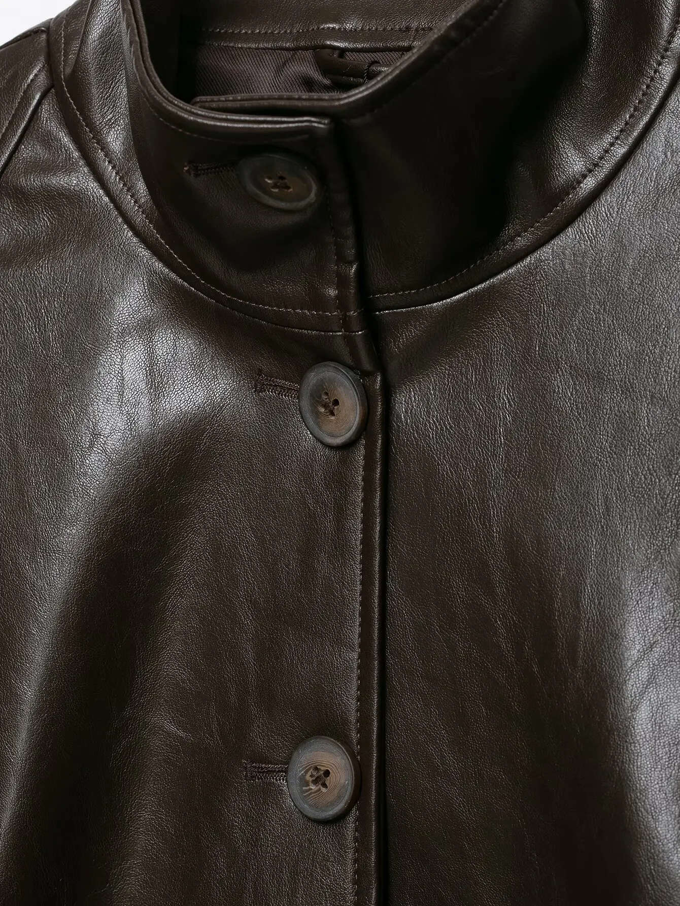 Leather Jackets Women's With Belt Coat 2026 zanban Coat Solid Streetwear Fashion Outwear With Button Woman Long Sleeve Coat Tops