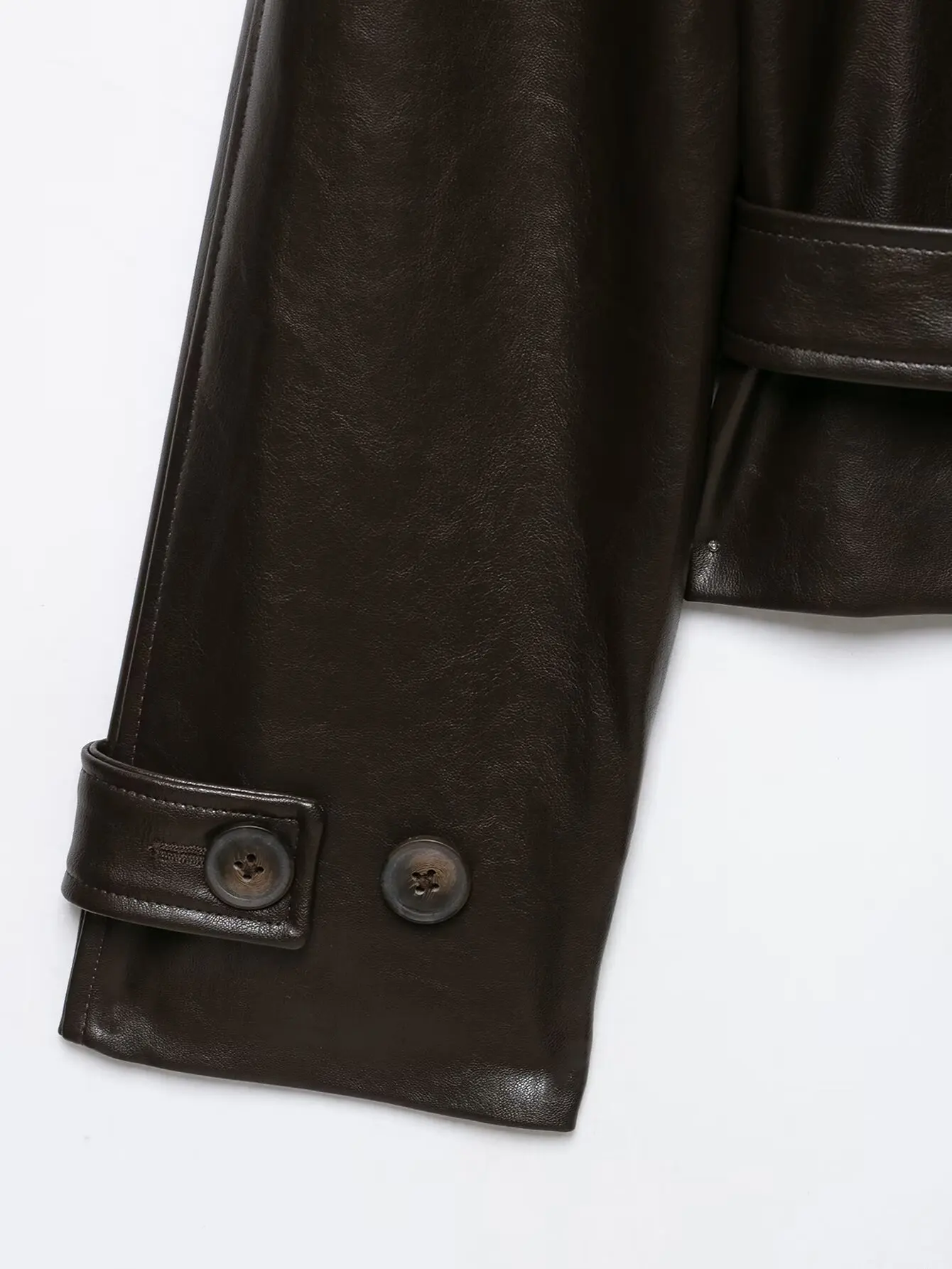 Leather Jackets Women's With Belt Coat 2026 zanban Coat Solid Streetwear Fashion Outwear With Button Woman Long Sleeve Coat Tops