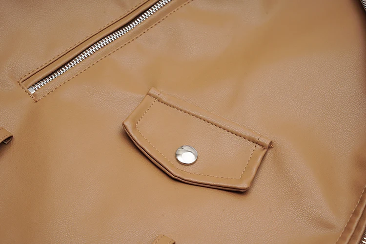 FTLZZ Spring Autumn Faux Leather Jackets Women Loose Casual Coat Female Drop-shoulder Motorcycles Locomotive Outwear With Belt