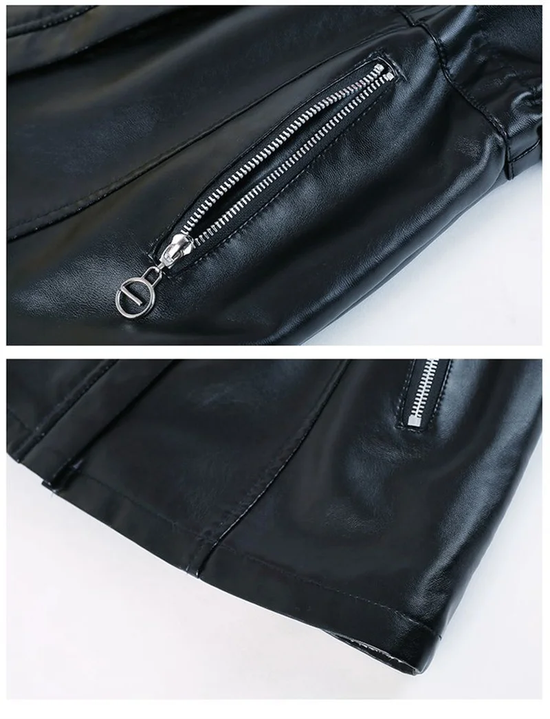 Winter Coat New Fashion Soft Leather Clothes Women's Long Sheep Leather Jacket Plus Velvet Padded Warm Coat