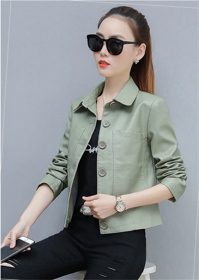 Pu Motorcycle Leather Coat Women's 2026 Spring Autumn New Hong Kong Style Chic Jacket Short Loose Fashion Wild Leather Jackets
