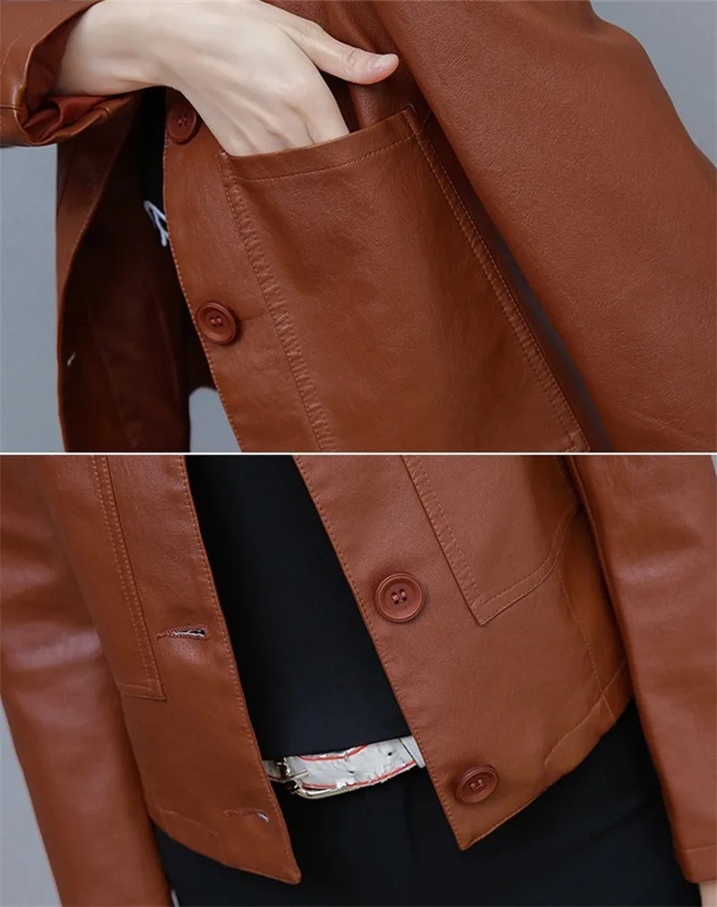 Pu Motorcycle Leather Coat Women's 2026 Spring Autumn New Hong Kong Style Chic Jacket Short Loose Fashion Wild Leather Jackets