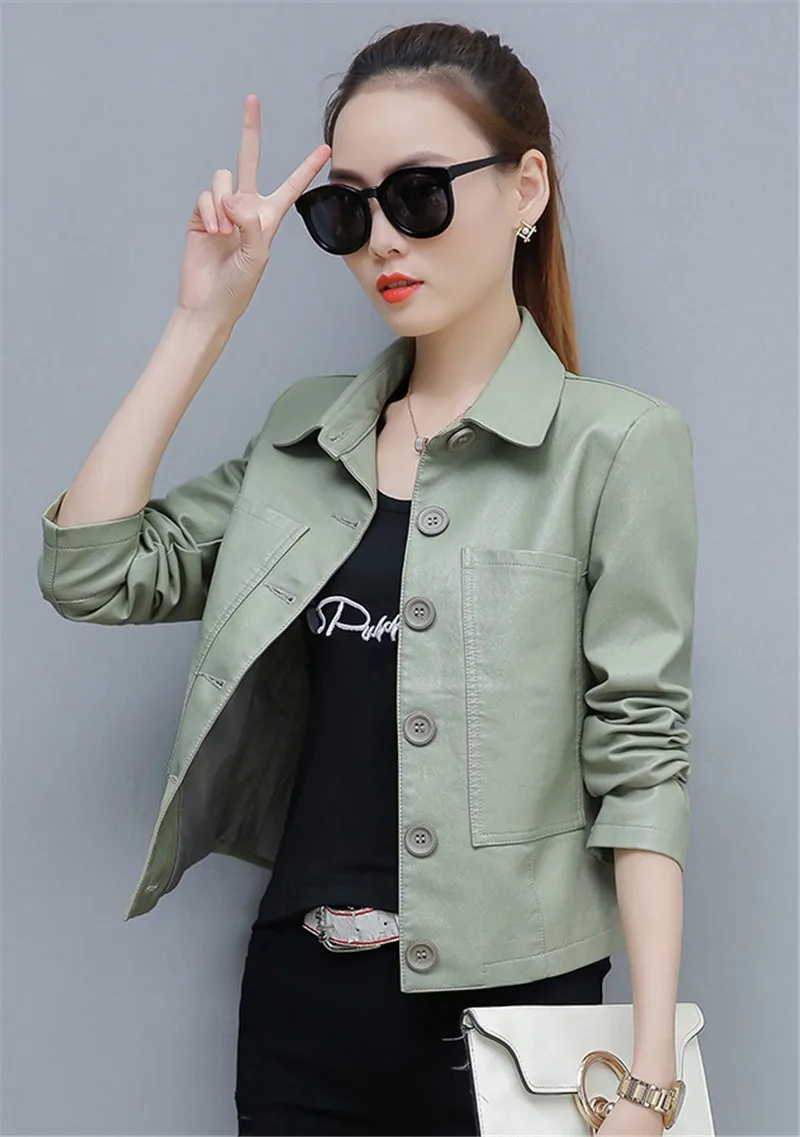 Pu Motorcycle Leather Coat Women's 2026 Spring Autumn New Hong Kong Style Chic Jacket Short Loose Fashion Wild Leather Jackets