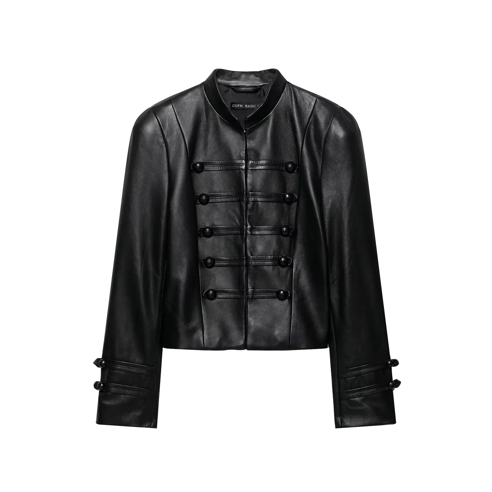 Faux Leather Jackets Women's Black Long Sleeve Pu Faux Jackets With Button Outwear 2026 Streetwear Vintage Coat Woman Jacket Top