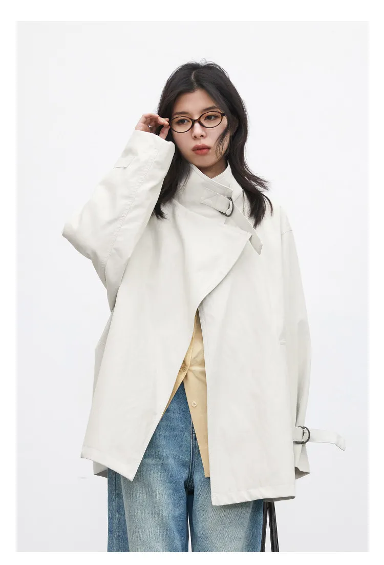 CHIC VEN Korean Women Faux Leather Coat Loose Casual D-button Female Overcoat Mid Length Windbreaker Jacket Spring Autumn 2026