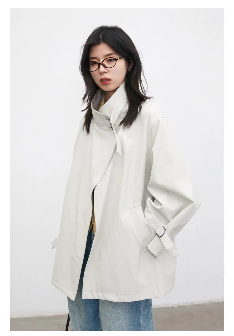 CHIC VEN Korean Women Faux Leather Coat Loose Casual D-button Female Overcoat Mid Length Windbreaker Jacket Spring Autumn 2026