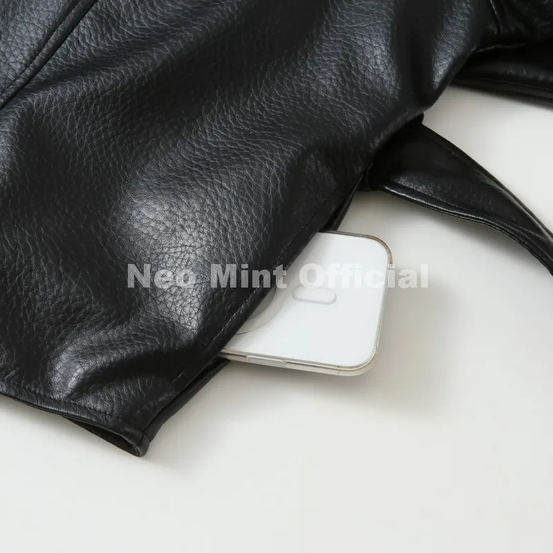Neo Mint Trendy 2026 Black Shawl Collar Faux Leather Coat Women Autumn Belted Coat Brand Hot Fashion Girls PU Leather Jackets