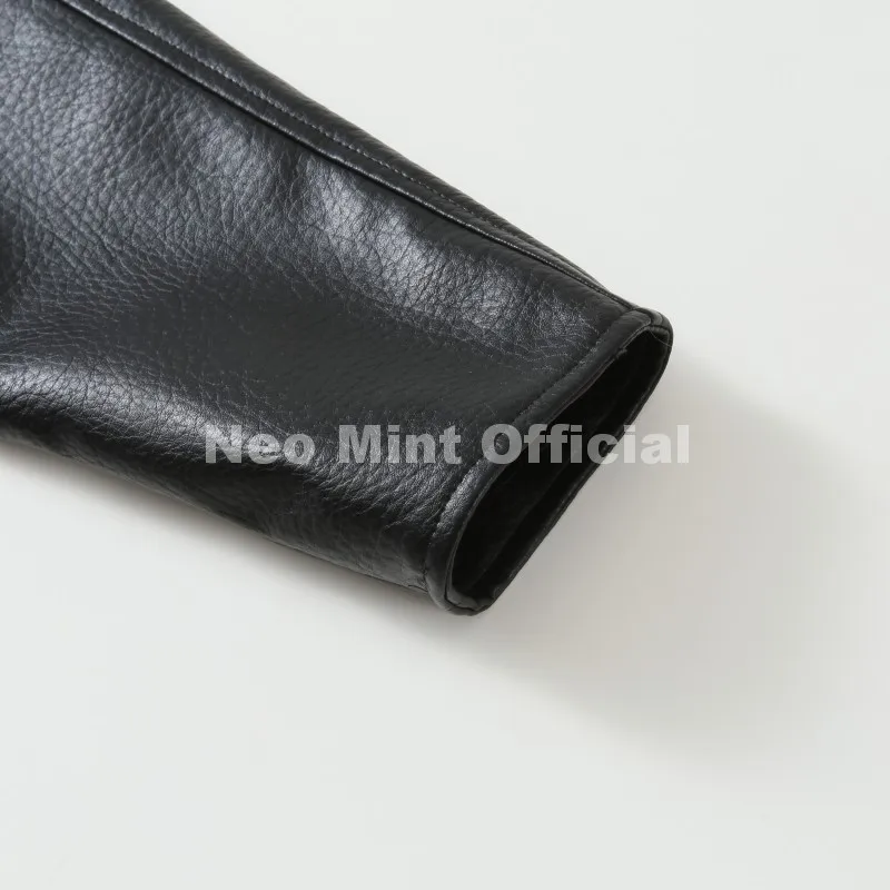 Neo Mint Trendy 2026 Black Shawl Collar Faux Leather Coat Women Autumn Belted Coat Brand Hot Fashion Girls PU Leather Jackets