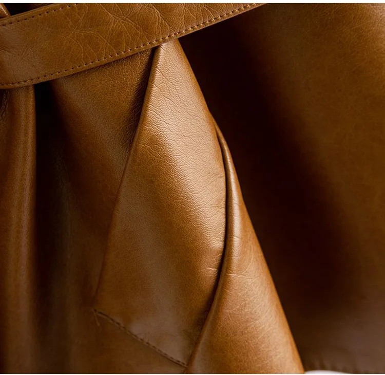 Real Sheepskin Coat For Women Spring Autumn 2026 New High Quality Black Genuine Leather Jacket With Sashes Кожанка Женская