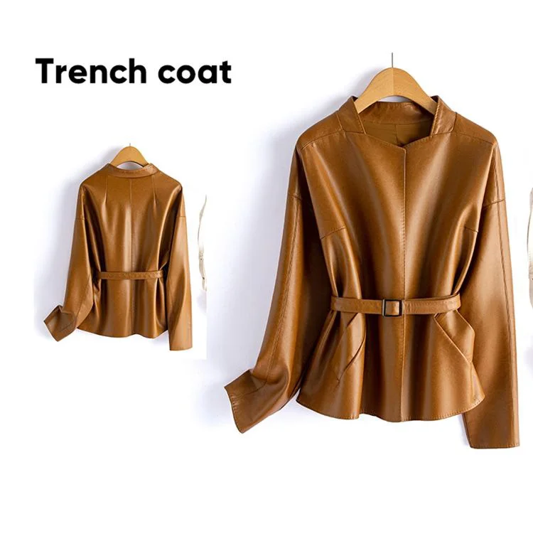 Real Sheepskin Coat For Women Spring Autumn 2026 New High Quality Black Genuine Leather Jacket With Sashes Кожанка Женская