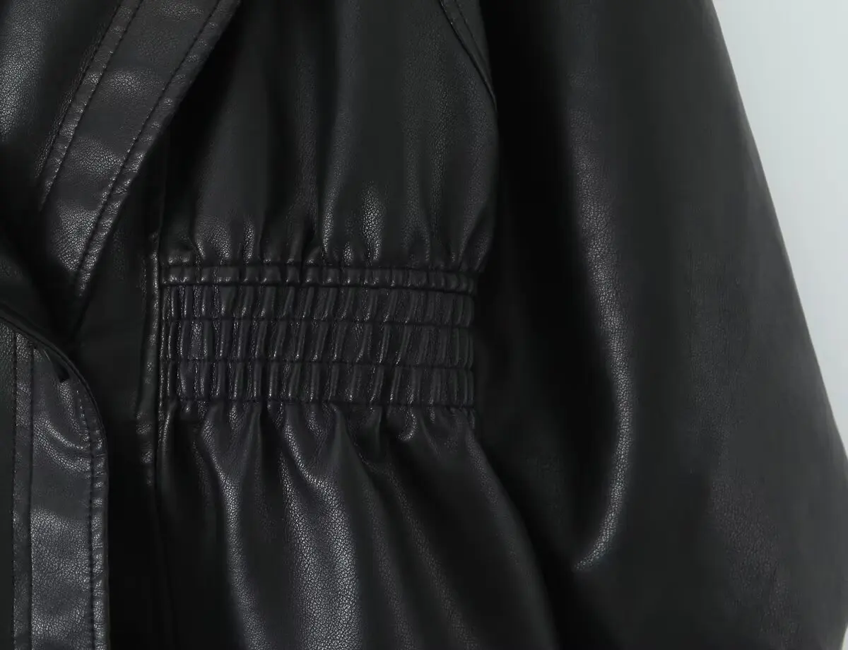 2026 New Women's Retro Vintage Coffee Faux Leather PU Jackets Female Motorcycle Biker BF Loose Oversized Streetwear Coats Tops