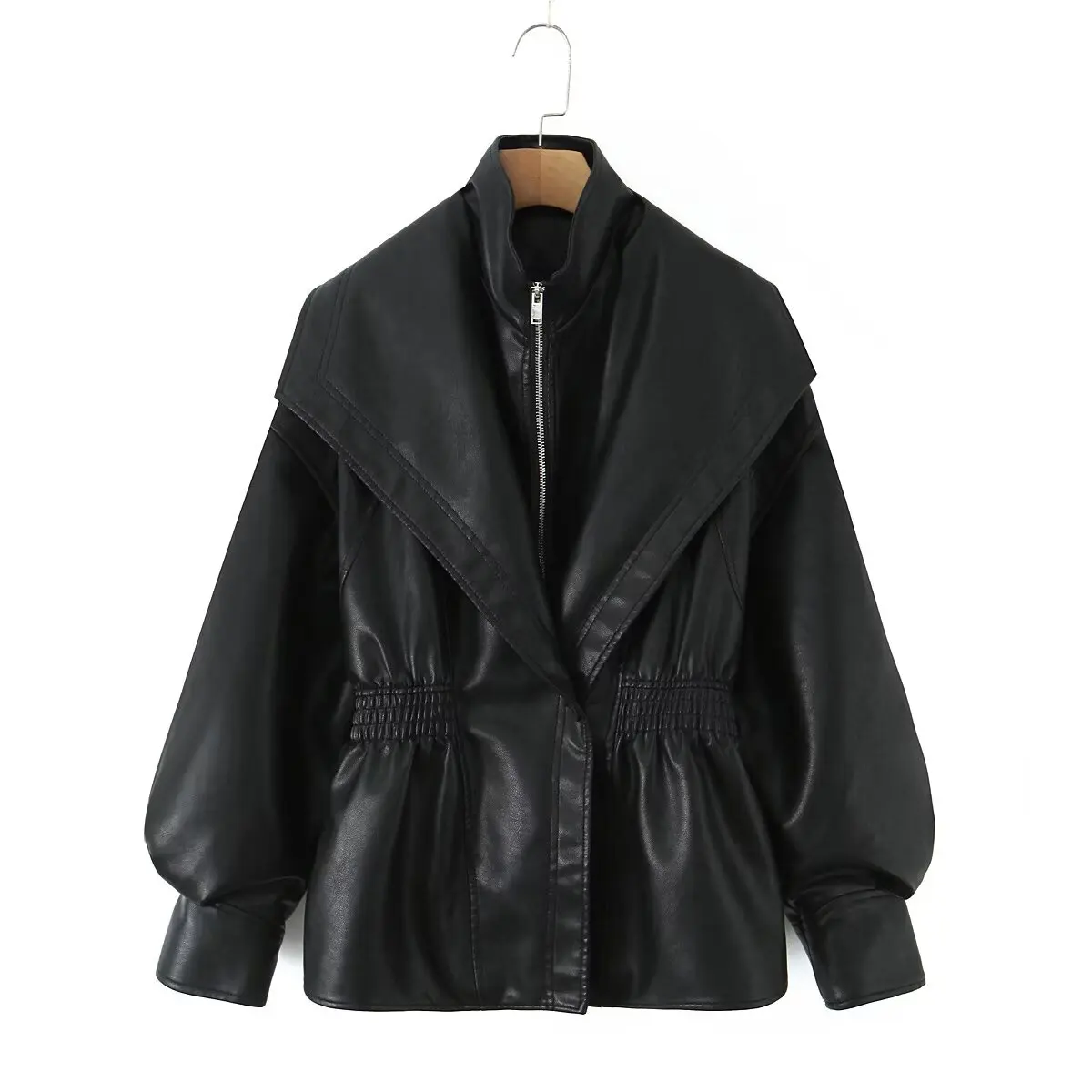 2026 New Women's Retro Vintage Coffee Faux Leather PU Jackets Female Motorcycle Biker BF Loose Oversized Streetwear Coats Tops