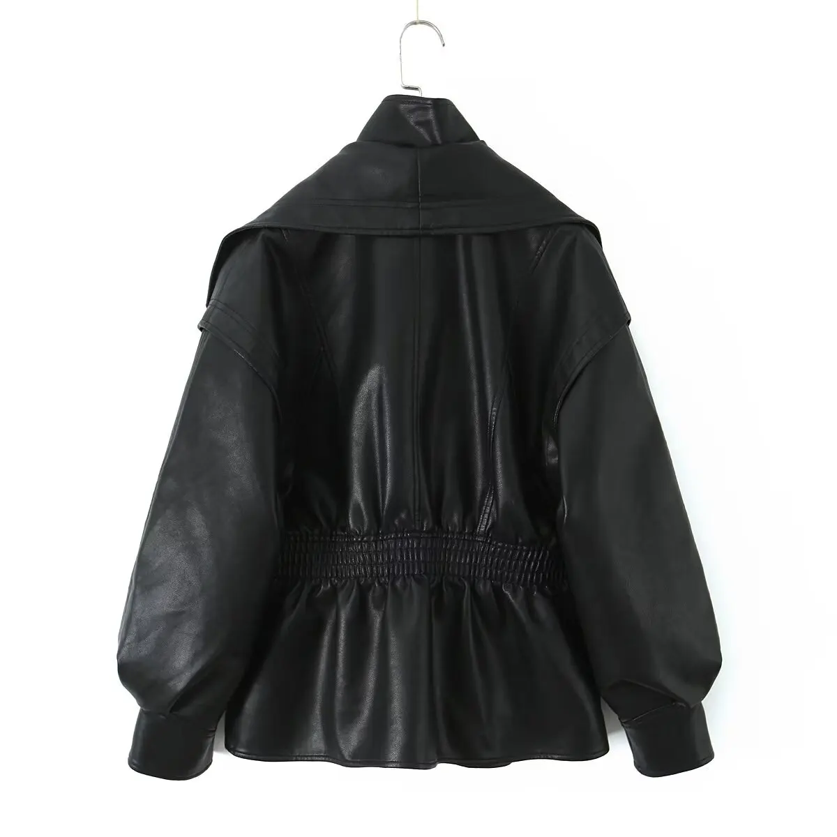 2026 New Women's Retro Vintage Coffee Faux Leather PU Jackets Female Motorcycle Biker BF Loose Oversized Streetwear Coats Tops