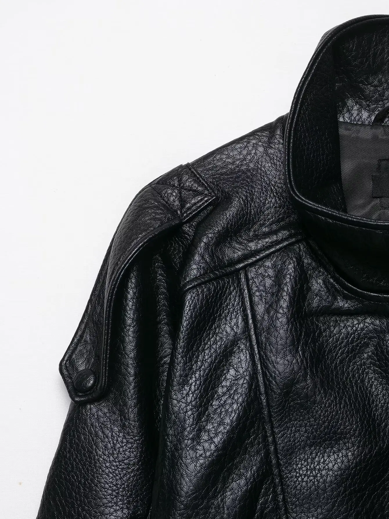 TFMLN 2025 Women Faux Leather Loose Jacket High Street Stand Collar Long Sleeve Coat Fashion Causal Zipper Outwear Autumn Winter