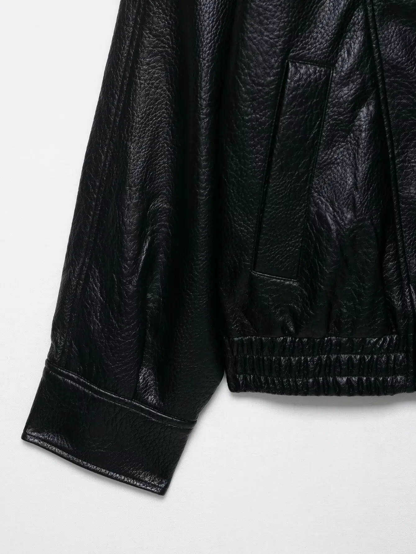 TFMLN 2025 Women Faux Leather Loose Jacket High Street Stand Collar Long Sleeve Coat Fashion Causal Zipper Outwear Autumn Winter
