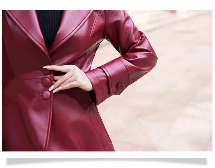 Nerazzurri Maxi Fit and Flare Leather Trench Coat for Women 2021 Spring Long Luxury Designer Clothing Women Long Sleeve Lapel