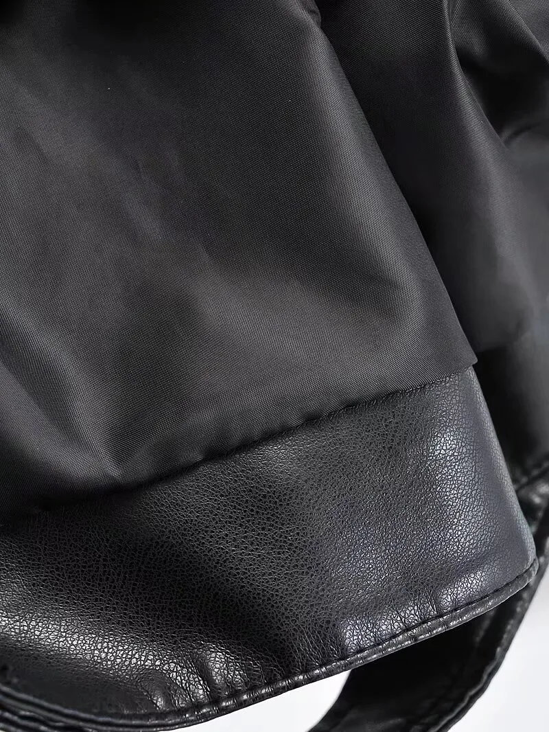 Fashion Brand Coat PU Leather Jacket Women Colorful Print Graffiti Soft Punk Coats Slim Locomotive Cropped Jacket Leather Top