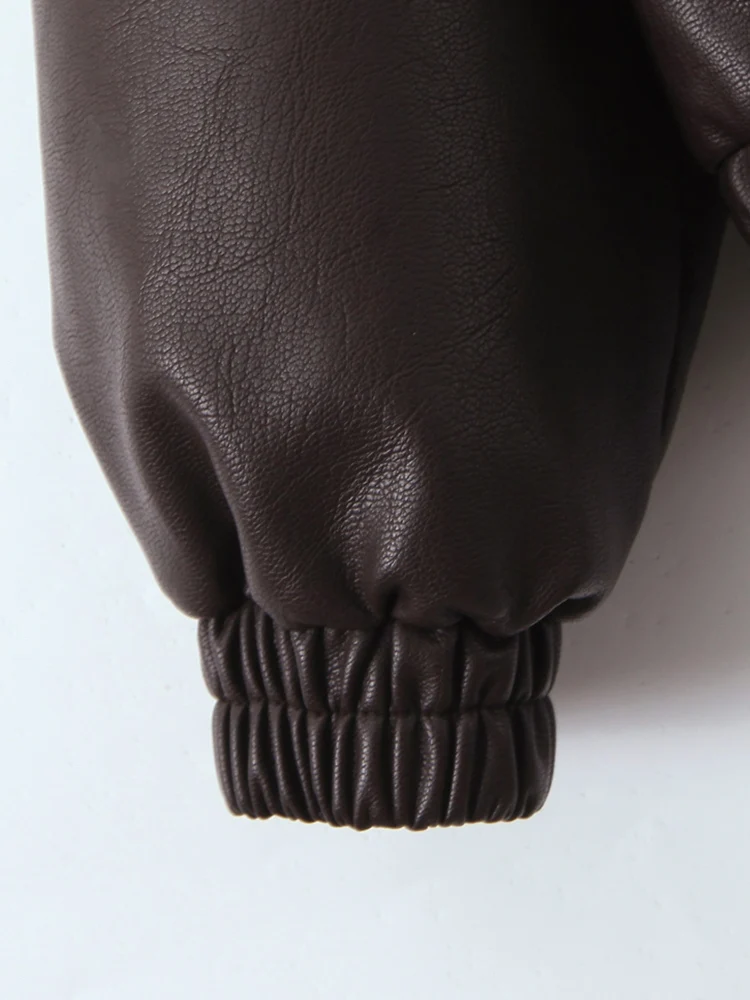 Ailegogo New Women Vintage Loose Faux Leather Jacket Streetwear Female Spring Autumn Female Zipper Coat Outwear