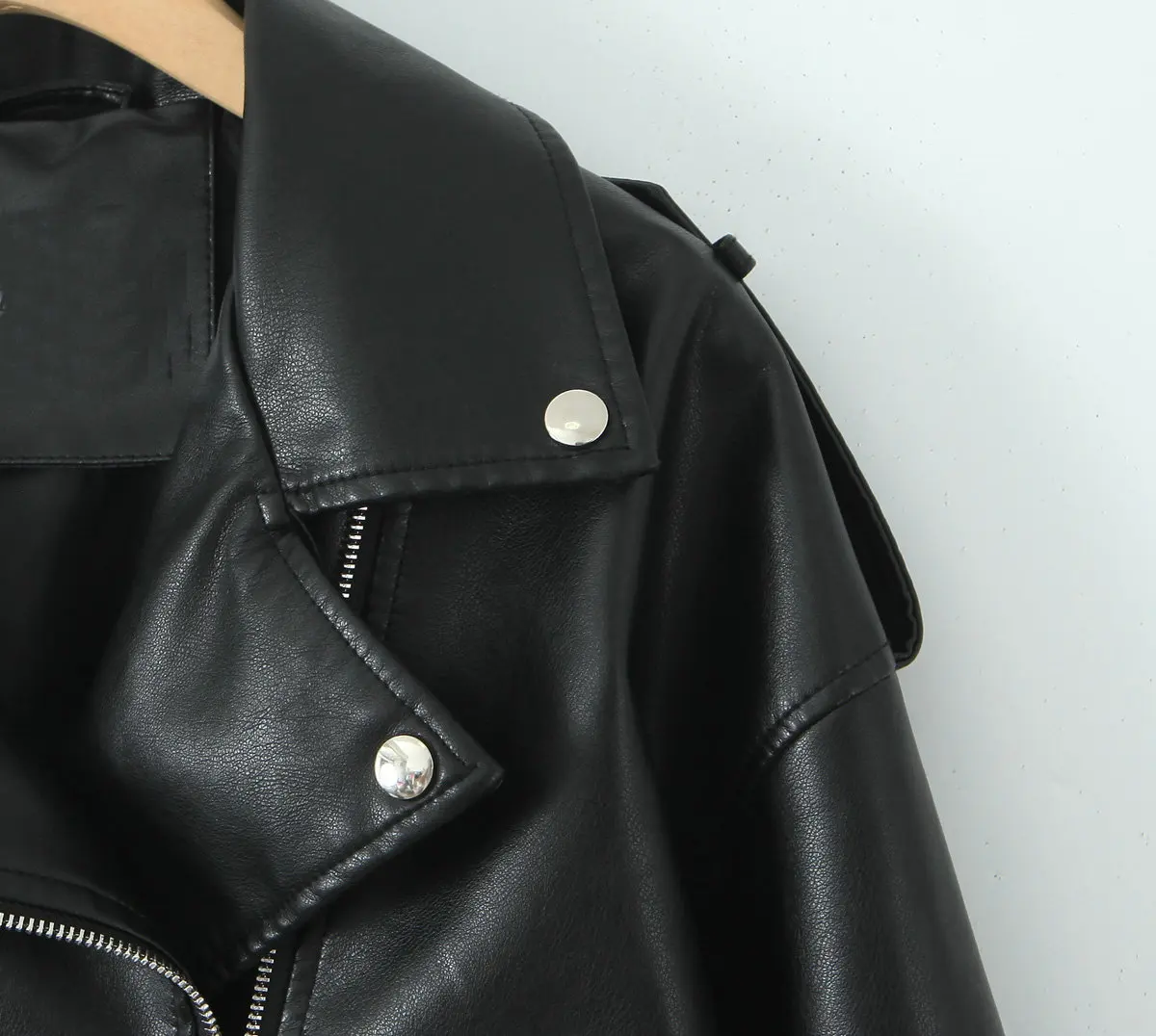 2027 New Fashion Women's Motor Biker Washed Gray Faux Leather Jackets Female Autumn Winter Retro Loose PU Zipper Streetwear Coat