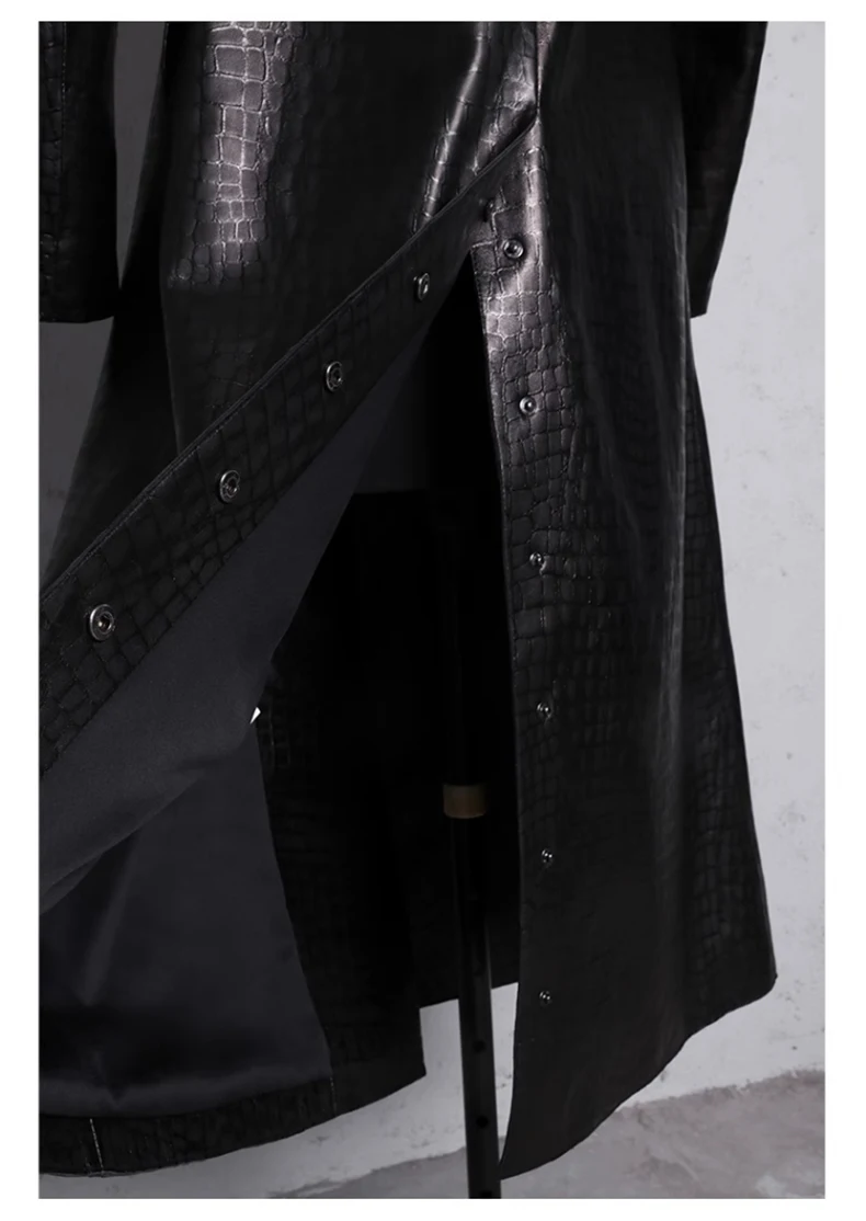 Lautaro Autumn Long Shiny Reflective Patent Faux Leather Trench Coat for Women Belt Double Breasted Luxury Designer Clothes 2023