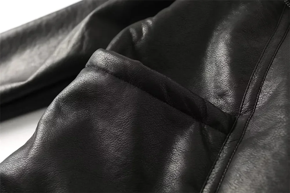 Suninheart Sheepskin Coat for Women Black New Outerwear Winter Warm Faux Leather Jacket Coat Insulated New in Jackets & Coats