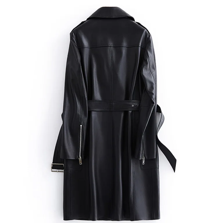 Mauroicardi Spring Autumn Cool Fitted Long White Faux Leather Moto Biker Jacket Women Belt Black Luxury Designer Clothes 2025