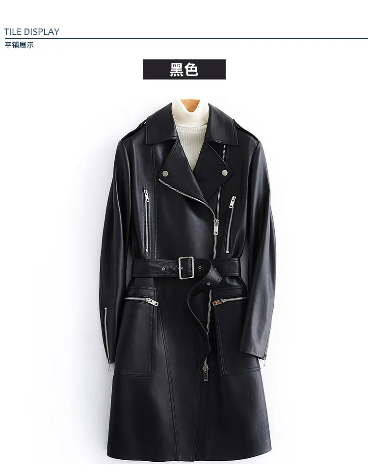 Mauroicardi Spring Autumn Cool Fitted Long White Faux Leather Moto Biker Jacket Women Belt Black Luxury Designer Clothes 2025