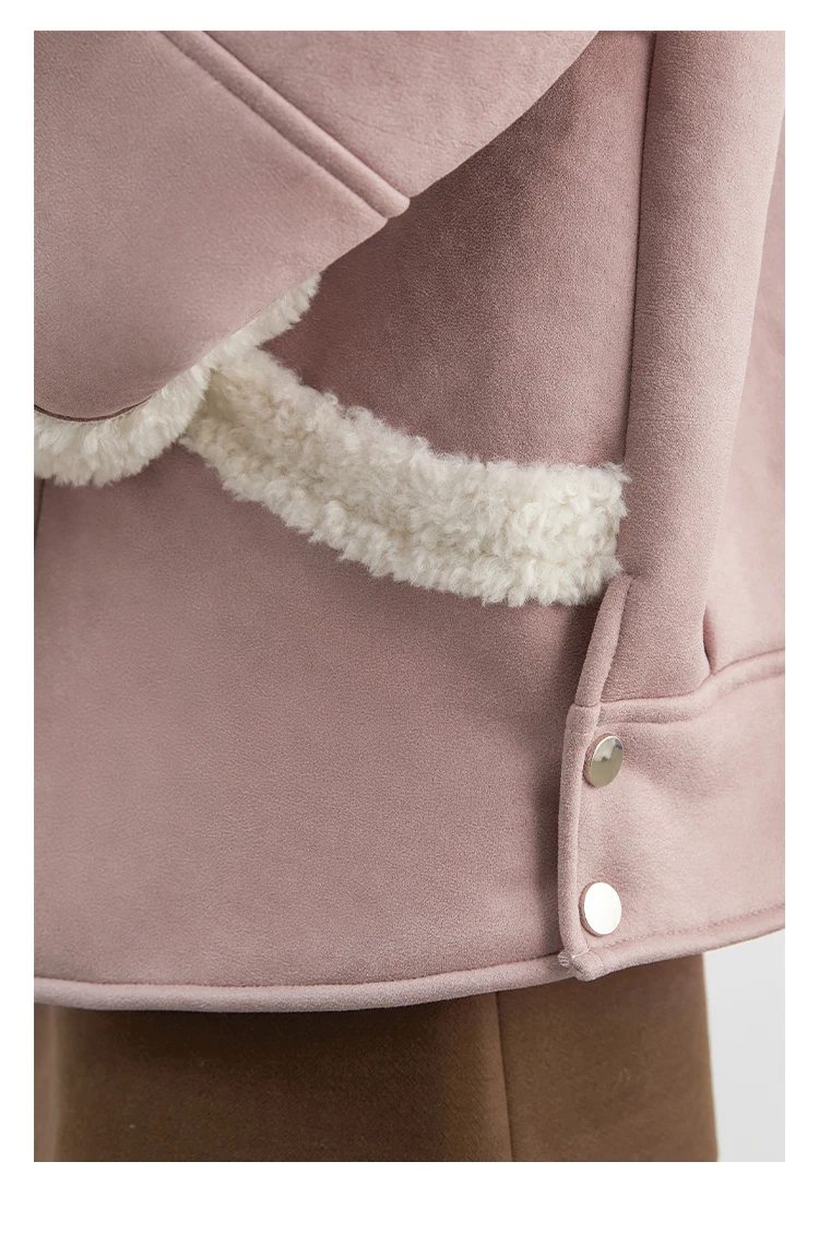 CHIC VEN Women Faux Leather Coat Single Breasted Loose Casual New Motorcycle Suit Suede Fur Jacket Female Top Autumn Winter 2025